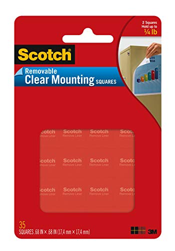Product Cover 3M Mounting Squares, Clear, .68-Inch by .68-Inch, 35-Pack