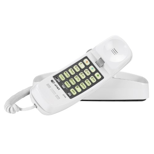 Product Cover Advanced American Telephones 210WH AT&T 210M Basic Trimline Corded Phone, No AC Power Required, Wall-Mountable, White