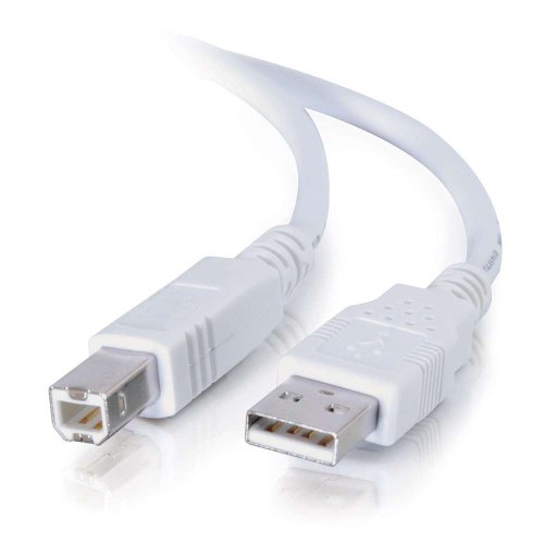 Product Cover C2G 13400 USB Cable - USB 2.0 A Male to B Male Cable for Printers, Scanners, Brother, Canon, Dell, Epson, HP and more, White (9.8 Feet, 3 Meters)