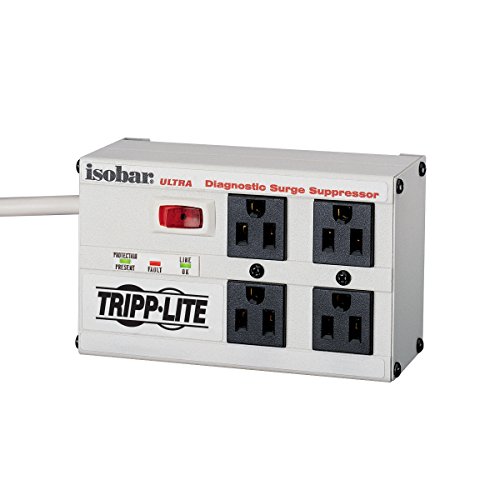 Product Cover Tripp Lite Isobar 4 Outlet Surge Protector Power Strip, 6ft Cord, Right-Angle Plug, Metal, Lifetime Limited Warranty & $50,000 Insurance (ISOBAR4ULTRA)