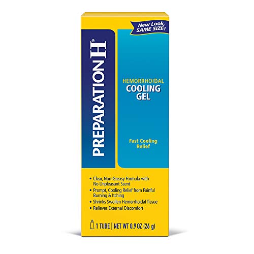Product Cover Preparation H (0.9 Ounce, 1 Tube per Box) Hemorrhoid Symptom Treatment Cooling Gel, Fast Discomfort Relief with Vitamin E and Aloe, Tube
