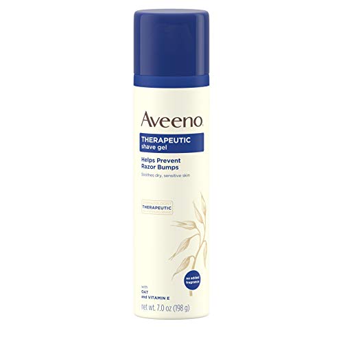 Product Cover Aveeno Therapeutic Shave Gel with Oat and Vitamin E to Help Prevent Razor Bumps and Soothe Dry and Sensitive Skin, No Added Fragrances and Non-Comedogenic, 7 oz