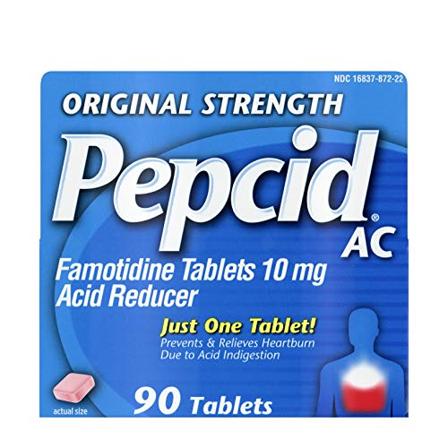 Product Cover Pepcid AC Original Strength All-Day with 10 mg Famotidine for Heartburn Prevention & Relief, 90 ct.