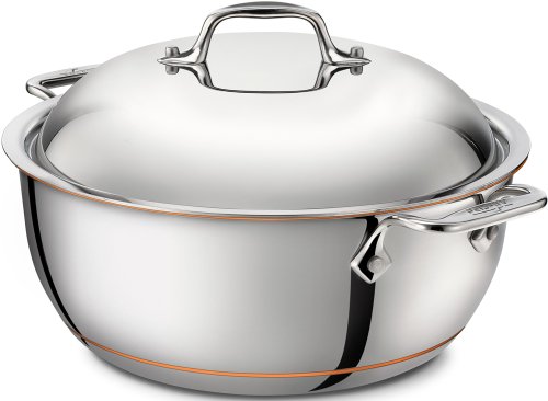 Product Cover All-Clad 6500 SS Copper Core 5-Ply Bonded Dishwasher Safe Dutch Oven with Lid / Cookware, 5.5-Quart, Silver