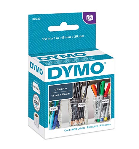 Product Cover DYMO LW Extra-Small Multi-Purpose Labels for LabelWriter Label Printers, White, 1/2'' x 1'', 1 roll of 1,000 (30333)