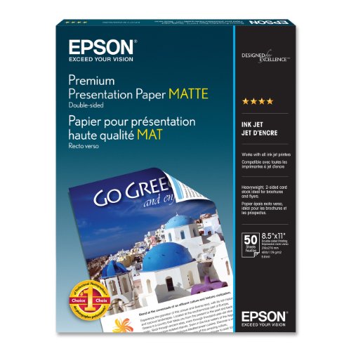 Product Cover Epson Premium Presentation Paper MATTE (8.5x11 Inches, Double-sided, 50 Sheets) (S041568)