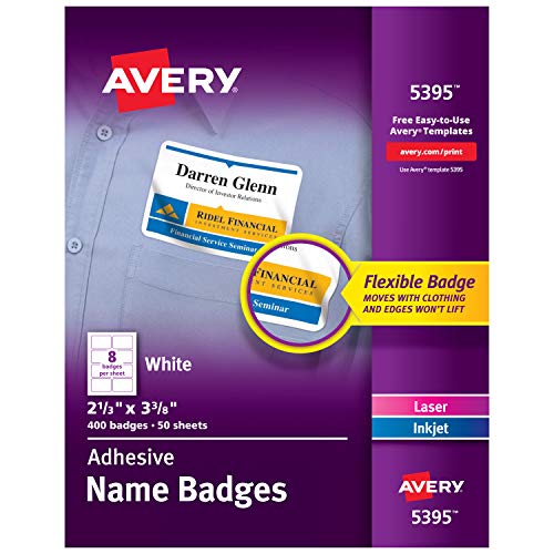 Product Cover Avery Premium Personalized Name Tags, Print or Write, 2-1/3