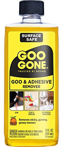 Product Cover Goo Gone Adhesive Remover - 8 Ounce - Surface Safe Adhesive Remover Safely Removes Stickers Labels Decals Residue Tape Chewing Gum Grease Tar