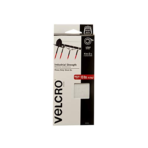 Product Cover VELCRO Brand - Industrial Strength | Indoor & Outdoor Use | Superior Holding Power on Smooth Surfaces | Size 4ft x 2in | Tape, White - Pack of 1
