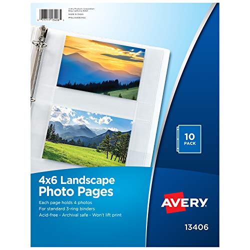 Product Cover Avery Horizontal Photo Pages, Acid Free, 4 x 6 Inches, 10 photo pages (13406)