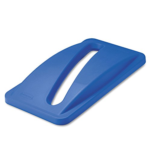Product Cover Rubbermaid FG270388BLUE Slim Jim Recycling Paper Lid Blue, 20.5