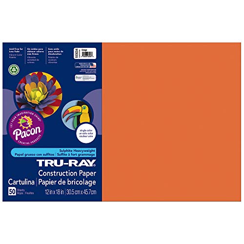Product Cover Tru-Ray Heavyweight Construction Paper, Orange,  12