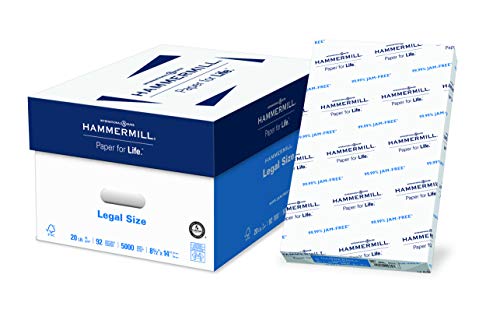 Product Cover Hammermill Paper, 8.5 x 14 Paper, Legal Size, 20lb Paper, 92 Bright, 10 Reams / 5,000 Sheets (105015C) Acid Free Paper