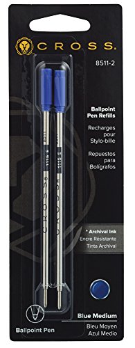 Product Cover Cross Ballpoint Pen Refill, Medium Blue, 2 Per Card (8511-2)