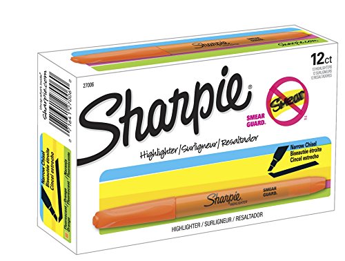 Product Cover Sharpie 27006 Accent Pocket Style Highlighter, Fluorescent Orange, 12-Pack