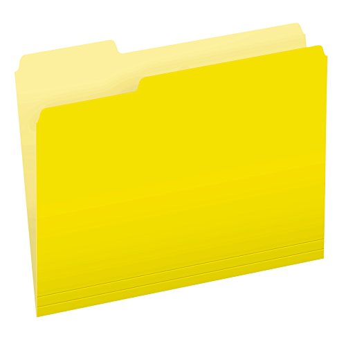 Product Cover Pendaflex Two-Tone Color File Folders, Letter Size, Yellow, 1/3 Cut, 100 per box (152 1/3 YEL)