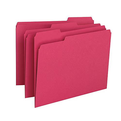 Product Cover Smead File Folder, 1/3-Cut Tab, Letter Size, Red, 100 per Box (12743)