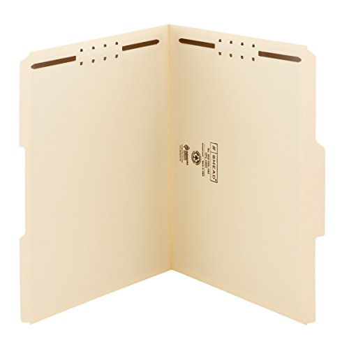 Product Cover Smead Fastener File Folder, 2 Fasteners, Reinforced 1/3-Cut Tab, Letter Size, Manila, 50 per Box (14537)