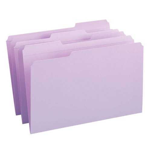 Product Cover Smead File Folder, Reinforced 1/3-Cut Tab, Legal Size, Lavender, 100 per Box (17434)