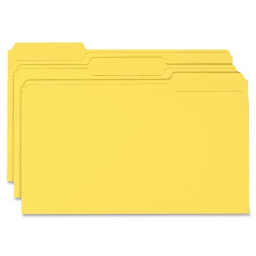 Product Cover Smead File Folder, 1/3-Cut Tab, Legal Size, Yellow, 100 per Box (17943)