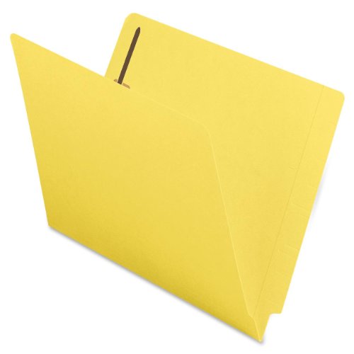 Product Cover Smead End Tab Fastener File Folder, Shelf-Master Reinforced Straight-Cut Tab, 2 Fasteners, Letter Size, Yellow, 50 per Box (25940)