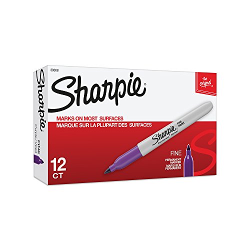 Product Cover Sharpie Permanent Markers, Fine Point, Purple, 12-Pack (30008)