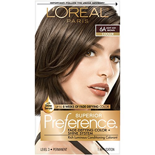Product Cover L'Oréal Paris Superior Preference Fade-Defying + Shine Permanent Hair Color, 6A Light Ash Brown, 1 kit Hair Dye