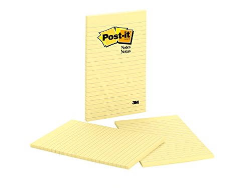 Product Cover Post-it Notes, America's #1 Favorite Sticky Note, 5 in x 8 in, Lined, Canary Yellow, 50 Sheets per Pad, 2 Pads per Pack - 663