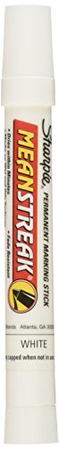 Product Cover Sharpie Mean Streak Permanent Marking Stick, Bullet Tip, White (Pack of 12) - 85018