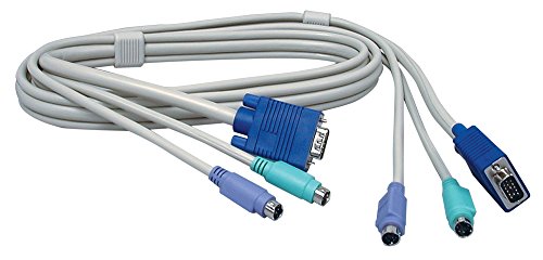 Product Cover TRENDnet PS2 VGA KVM Cable Combo, 6 Feet, Connect with TRENDnet KVM Switches, Keyboard & Mouse: PS/2 type 6-pin mini Din. Monitor: 15-pin HDDB type, TK-C06