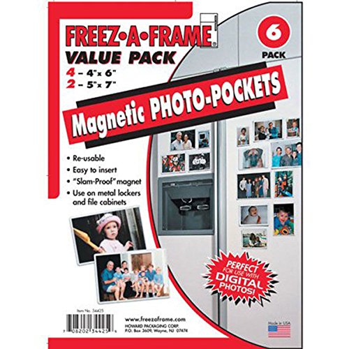 Product Cover Clear Magnetic Photo Frame Pockets, Freez-A-Frame for Refrigerator, 4 frames (4