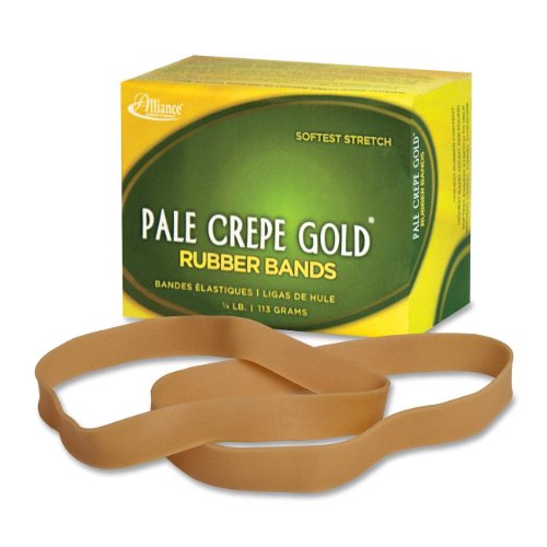 Product Cover Alliance Rubber Pale Crepe Gold Rubber Bands #107-1/4 Pound Box 21079