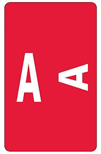 Product Cover Smead AlphaZ ACCS Color-Coded Alphabetic Labels, Letter A, Red, 100 per Pack (67171)