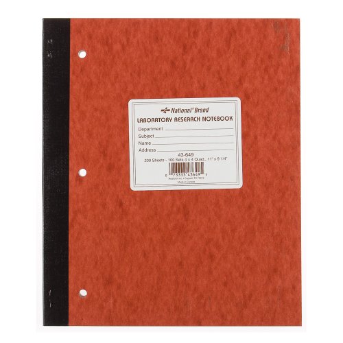 Product Cover NATIONAL Laboratory Notebook, 4 X 4 Quad, Brown, Cover, 11 x 9.25