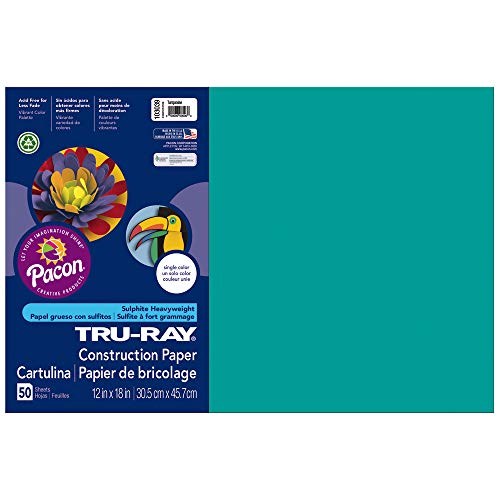 Product Cover Tru-Ray Construction Paper, 12X18, Turquoise, 50 Sheets