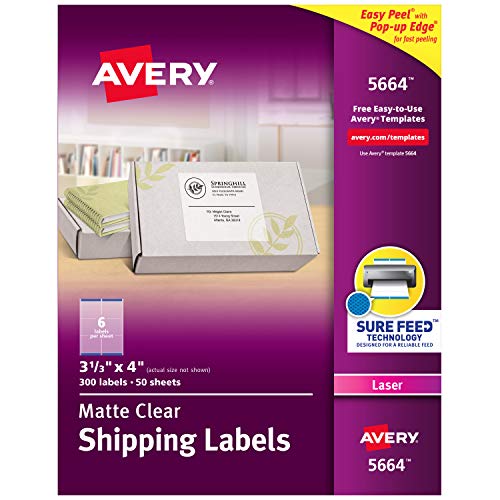Product Cover Avery Matte Frosted Clear Address Labels for Laser Printers, 3-1/3