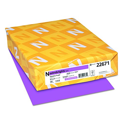 Product Cover Neenah Astrobrights Premium Color Paper, 24 lb, 8.5 x 11 Inches, 500 Sheets, Planetary Purple (22671)