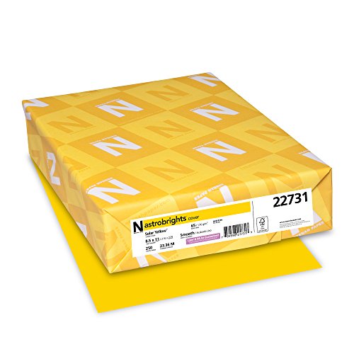 Product Cover Wausau Astrobrights Cardstock, 65 lb, 8.5 x 11 Inches, Solar Yellow, 250 Sheets (22731)