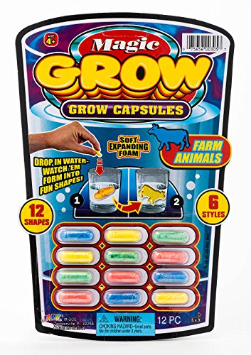 Product Cover JA-RU Magic Grow Capsules (1 Packs 12 Capsules) Best Growing Animals Dinosaurs Capsules Bath Toys for Kids. and 1 Bouncy Ball. Bulk Supply. 305-1A