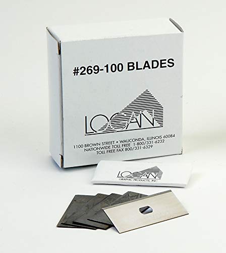 Product Cover Logan Replacement Mat Cutting Blade 269-100 for Framers Edge 650 Mat Cutter, Pack of 100 blades