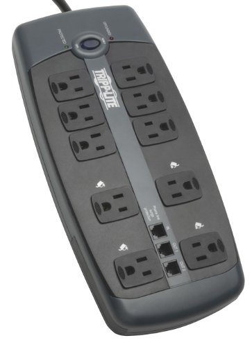 Product Cover Tripp Lite 10 Outlet Surge Protector Power Strip Tel/Modem 8ft Cord 2395 Joules (TLP1008TEL)