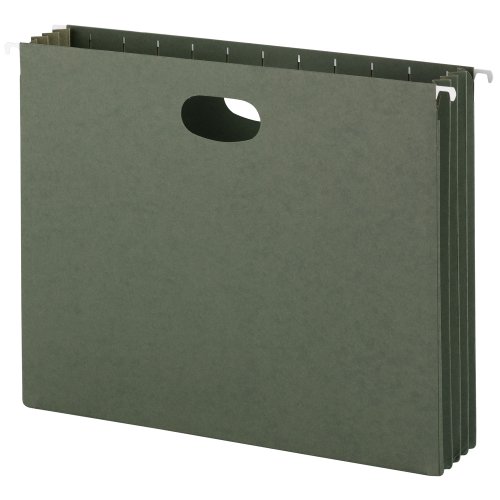 Product Cover Smead Hanging File Pockets, 3-1/2 Inch Expansion, Letter Size, Standard Green, 10 Per Box (64220)