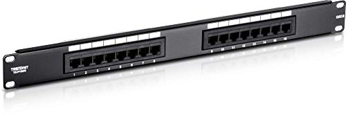 Product Cover TRENDnet 16-Port Cat6 Unshielded Wallmount or Rackmount Patch Panel, Compatible with Cat 3/4/5/5e/6 Cabling, TC-P16C6