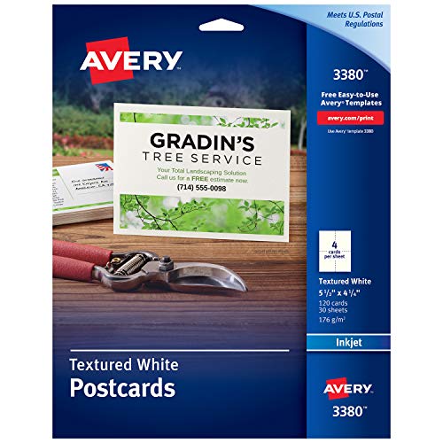 Product Cover Avery Personal Creations Textured Postcards, 4.25 x 5.5 Inches, White, 120 Cards (3380)