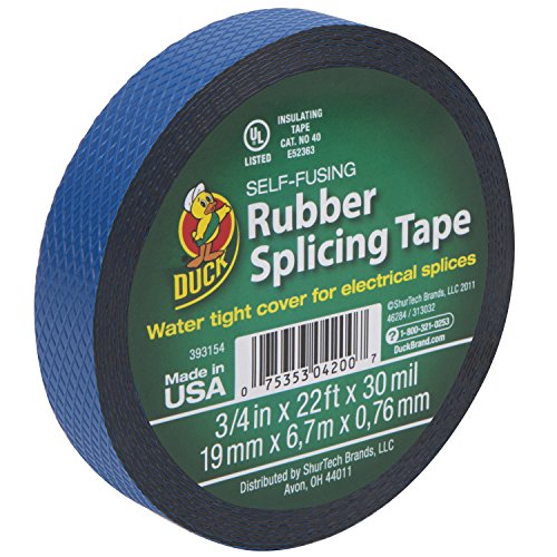 Product Cover Duck Brand 393154 Rubber Splicing Tape, 3/4-Inch by 22 Feet, Single Roll, Black