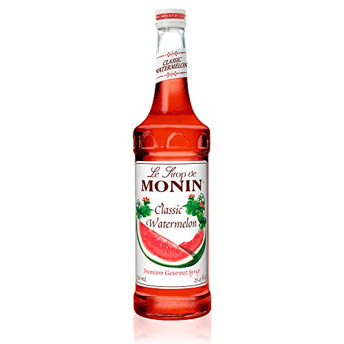 Product Cover Monin - Classic Watermelon Syrup, Juicy and Sweet, Great for Sodas and Lemonades, Gluten-Free, Vegan, Non-GMO (750 Milliliters)