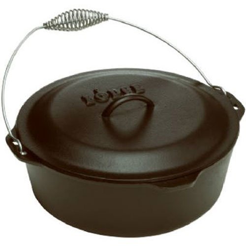 Product Cover Lodge L10DO3 Cast Iron Dutch Oven with Iron Cover, Pre-Seasoned, 7-Quart