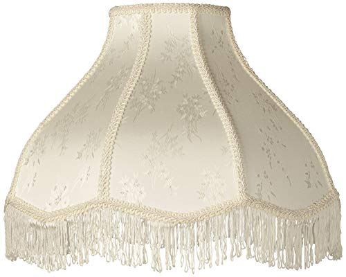 Product Cover Creme Scallop Lamp Shade Fringe Harp Included 6x17x12x11 (Spider) - Brentwood