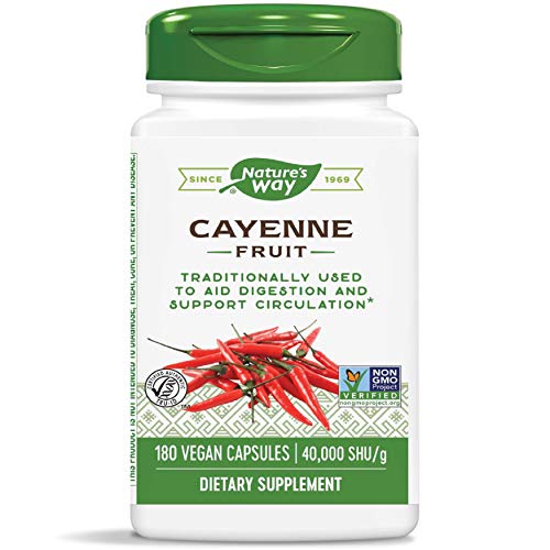 Product Cover Nature's Way Cayenne Pepper 40,000 SHU Potency, Non-GMO & Gluten Free, Vegetarian Capsules, 180 Count