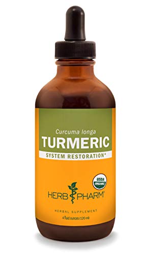Product Cover Herb Pharm Certified Organic Turmeric Root Liquid Extract for Musculoskeletal System Support - 4 Ounce